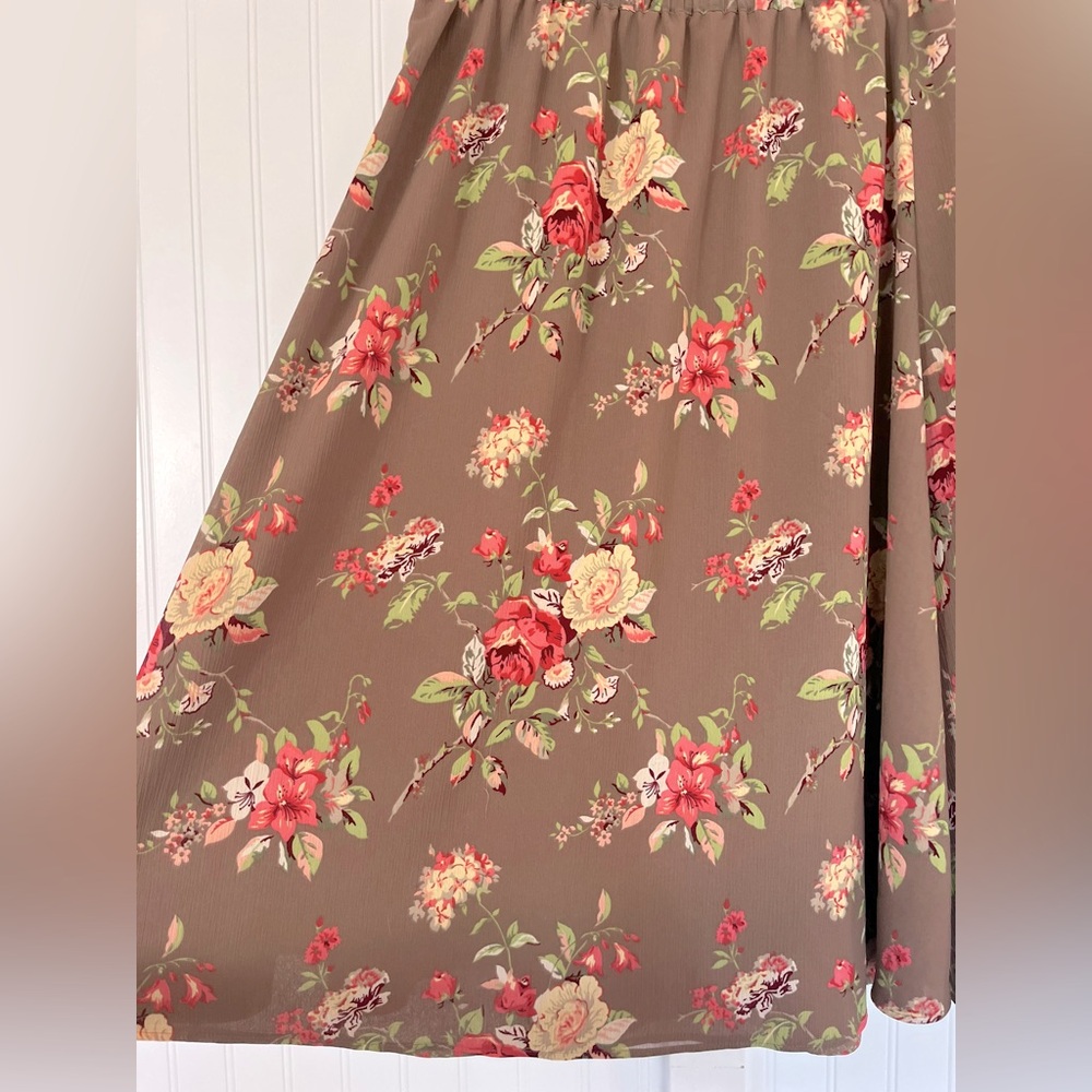 Brown Floral A-Line Maxi Skirt - Women's - Picture 5 of 12